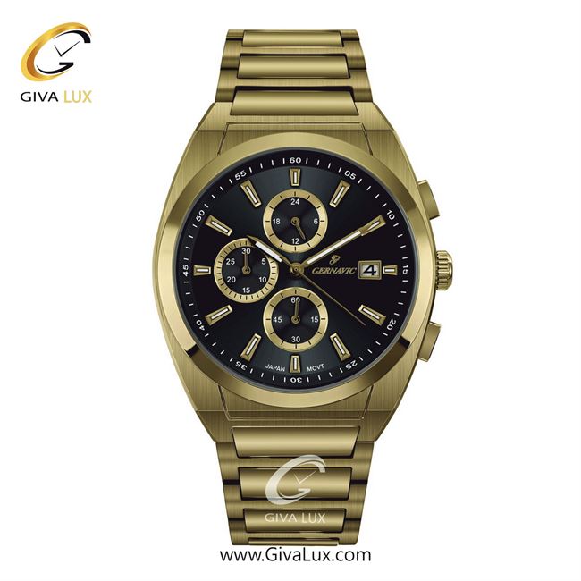 ساعت مچی اورجینال مردانه گرناویک سه موتوره کرنوگراف طلایی | طلایی| مشکی| کد رفرنس G464