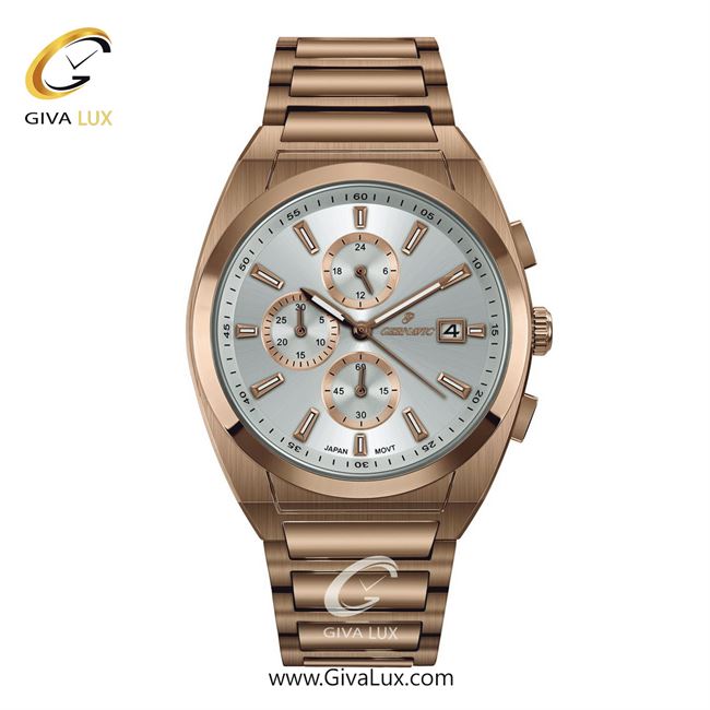 ساعت مچی اورجینال مردانه گرناویک سه موتوره کرنوگراف رزگلد | رزگلد| سفید| کد رفرنس G464