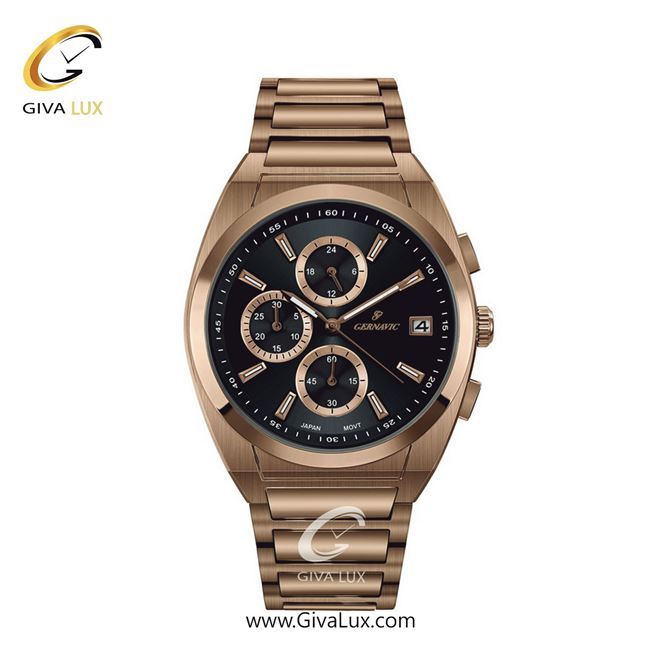 ساعت مچی اورجینال زنانه گرناویک سه موتوره کرنوگراف رزگلد | رزگلد| مشکی| کد رفرنس G464