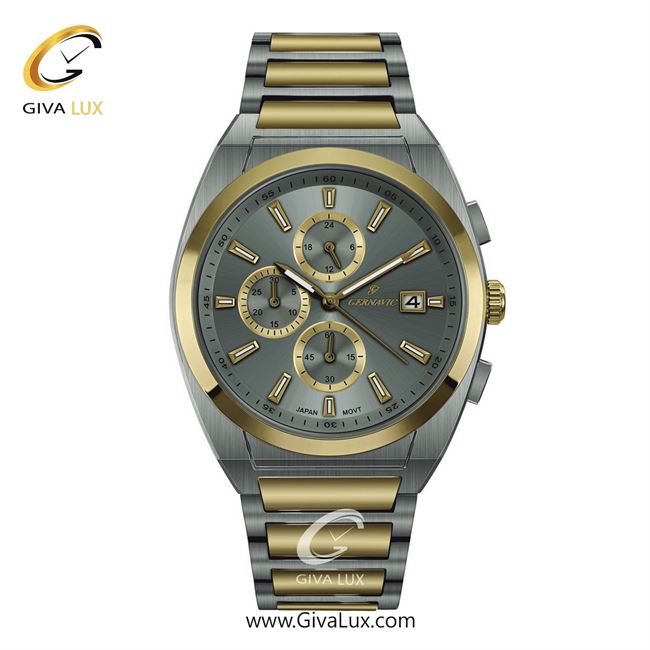 ساعت مچی اورجینال مردانه گرناویک سه موتوره کرنوگراف نقره ای-طلایی | طلایی-نقره ای| دودی| کد رفرنس G464