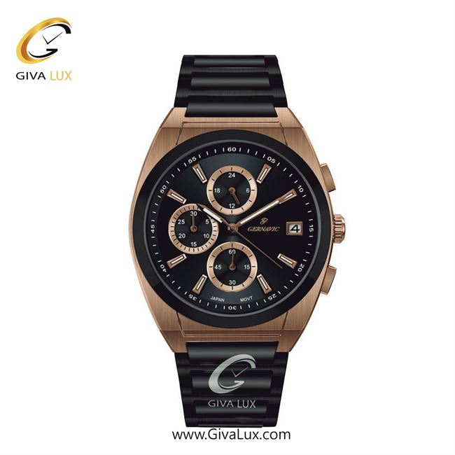 ساعت مچی اورجینال زنانه گرناویک سه موتوره کرنوگراف رزگلد | مشکی| مشکی| کد رفرنس G464