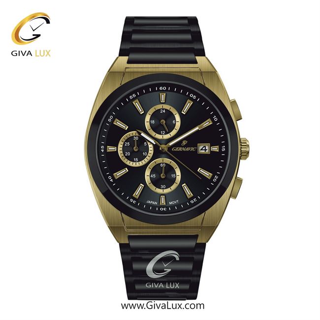 ساعت مچی اورجینال مردانه گرناویک سه موتوره کرنوگراف طلایی | مشکی| مشکی| کد رفرنس G464