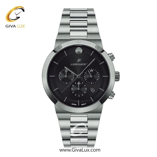 ساعت مچی اورجینال مردانه گرناویک سه موتوره کرنوگراف نقره ای | نقره ای| مشکی| کد رفرنس G466