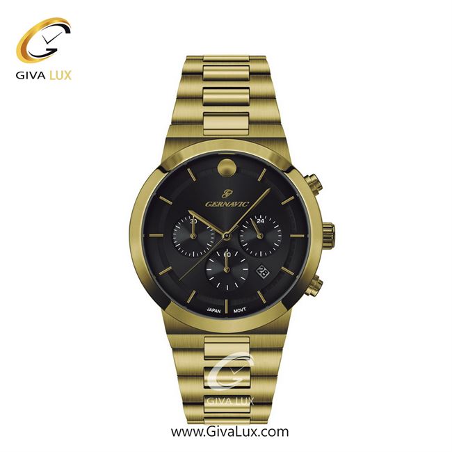 ساعت مچی اورجینال زنانه گرناویک سه موتوره کرنوگراف طلایی | طلایی| مشکی| کد رفرنس G466