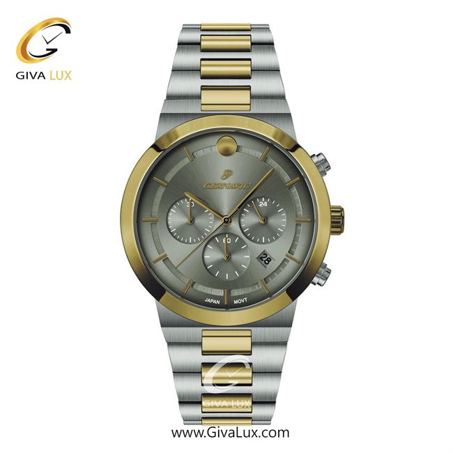 ساعت مچی اورجینال مردانه گرناویک سه موتوره کرنوگراف طلایی-نقره ای | نقره ای-طلایی| دودی| کد رفرنس G466