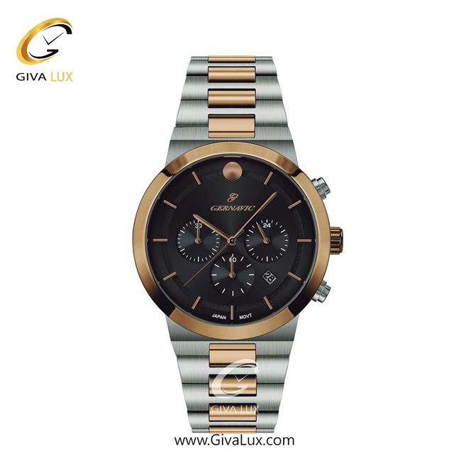 ساعت مچی اورجینال زنانه گرناویک سه موتوره کرنوگراف رزگلد-نقره ای | نقره ای-رزگلد| مشکی| کد رفرنس G466
