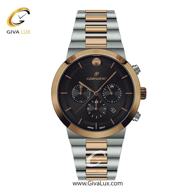 ساعت مچی اورجینال مردانه گرناویک سه موتوره کرنوگراف رزگلد-نقره ای | نقره ای-رزگلد| مشکی| کد رفرنس G466