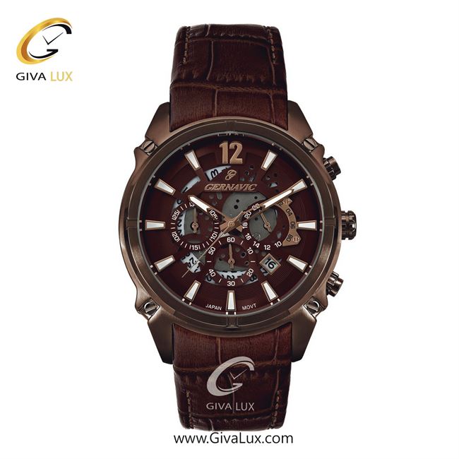 ساعت مچی اورجینال مردانه گرناویک سه موتوره کرنوگراف کافی | قهوه ای| قهوه ای| کد رفرنس G467
