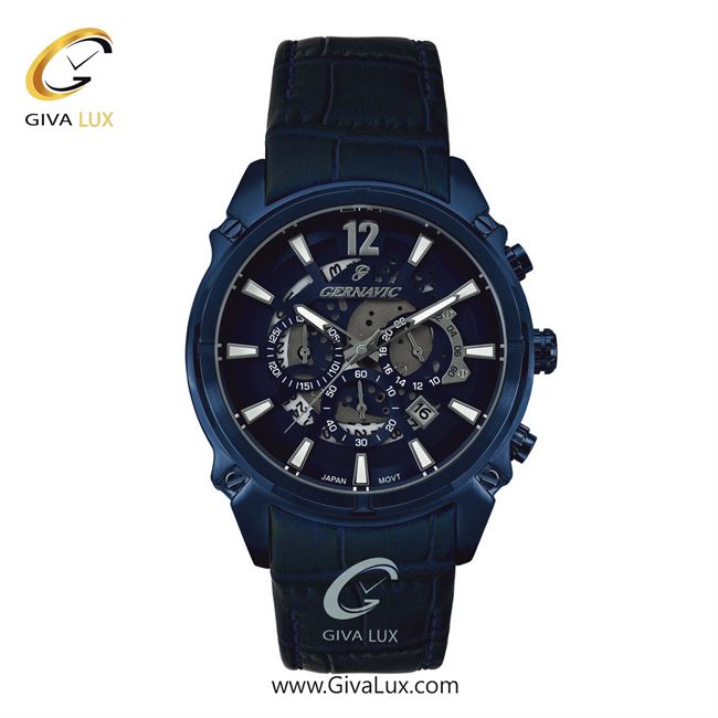ساعت مچی اورجینال مردانه گرناویک سه موتوره کرنوگراف آبی کاربنی | آبی| سرمه ای| کد رفرنس G467