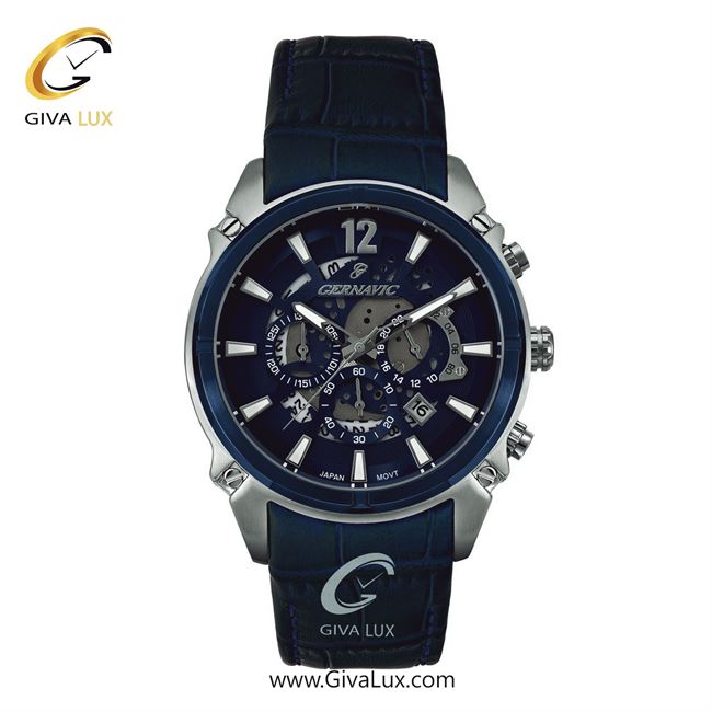 ساعت مچی اورجینال مردانه گرناویک سه موتوره کرنوگراف نقره ای | آبی| سرمه ای| کد رفرنس G467