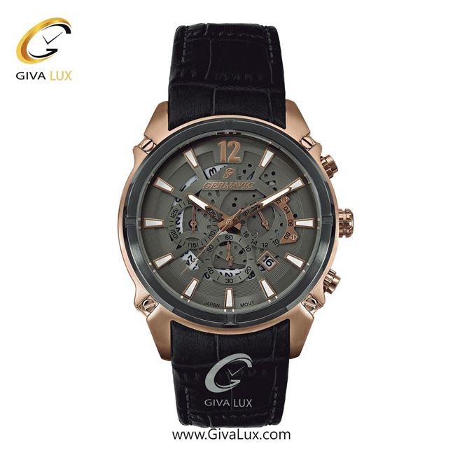 ساعت مچی اورجینال مردانه گرناویک سه موتوره کرنوگراف رزگلد | مشکی| طوسی| کد رفرنس G467