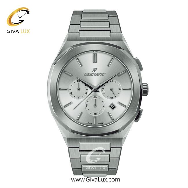 ساعت مچی اورجینال مردانه گرناویک سه موتوره کرنوگراف نقره ای | نقره ای| سفید| کد رفرنس G468