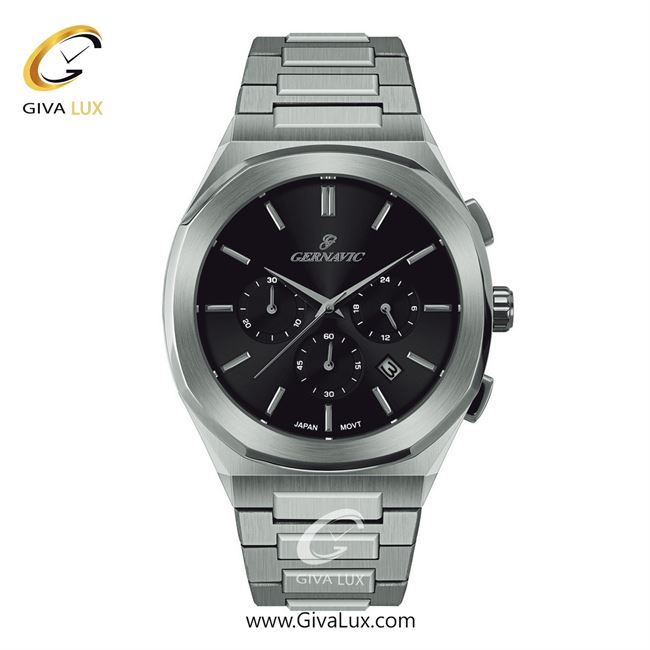 ساعت مچی اورجینال مردانه گرناویک سه موتوره کرنوگراف نقره ای | نقره ای| مشکی| کد رفرنس G468
