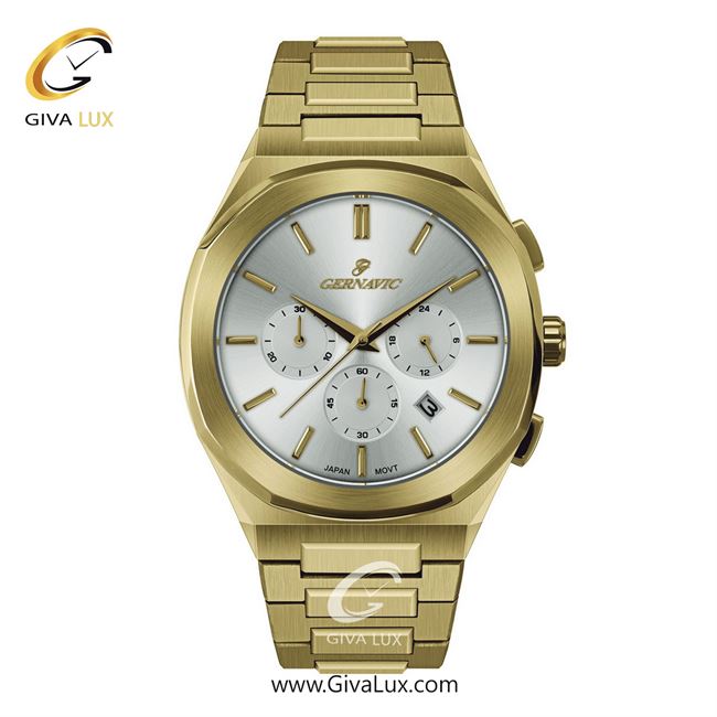 ساعت مچی اورجینال مردانه گرناویک سه موتوره کرنوگراف طلایی | طلایی| سفید| کد رفرنس G468