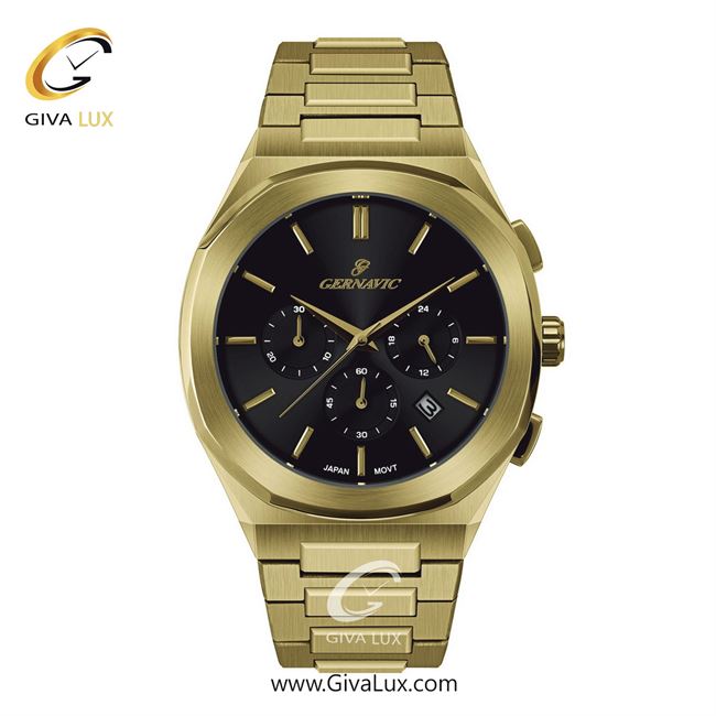 ساعت مچی اورجینال مردانه گرناویک سه موتوره کرنوگراف طلایی | طلایی| مشکی| کد رفرنس G468