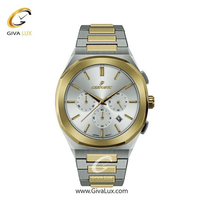 ساعت مچی اورجینال زنانه گرناویک سه موتوره کرنوگراف طلایی-نقره ای | طلایی-نقره ای| سفید| کد رفرنس G468