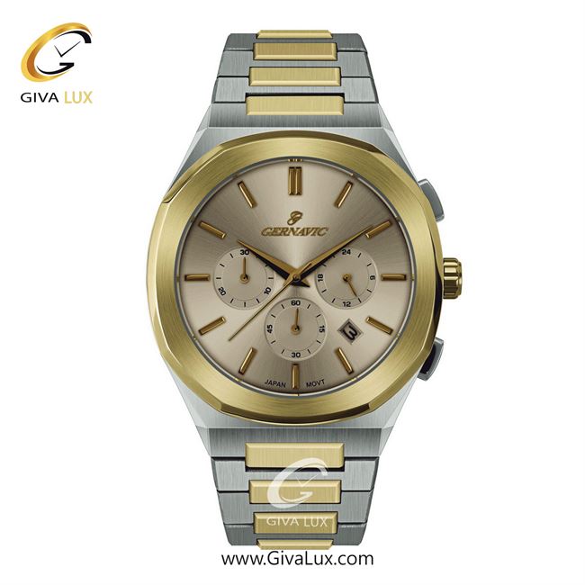 ساعت مچی اورجینال مردانه گرناویک سه موتوره کرنوگراف نقره ای-طلایی | طلایی-نقره ای| طلایی| کد رفرنس G468
