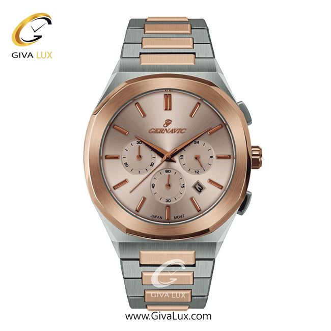 ساعت مچی اورجینال مردانه گرناویک سه موتوره کرنوگراف نقره ای-رزگلد | رزگلد-نقره ای| رزگلد| کد رفرنس G468
