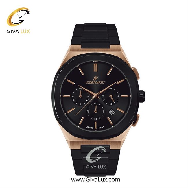ساعت مچی اورجینال زنانه گرناویک سه موتوره کرنوگراف رزگلد | مشکی| مشکی| کد رفرنس G468