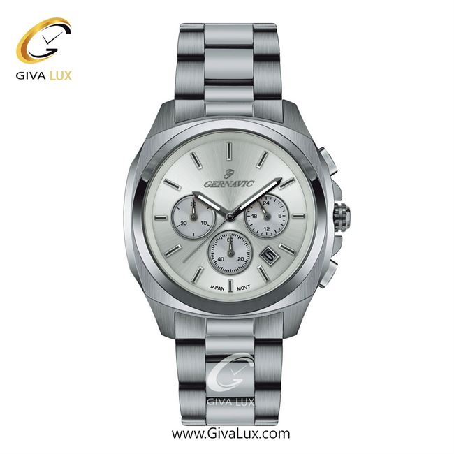 ساعت مچی اورجینال مردانه گرناویک سه موتوره کرنوگراف نقره ای | نقره ای| سفید| کد رفرنس G469