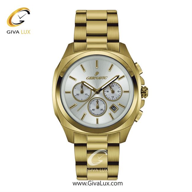 ساعت مچی اورجینال مردانه گرناویک سه موتوره کرنوگراف طلایی | طلایی| سفید| کد رفرنس G469