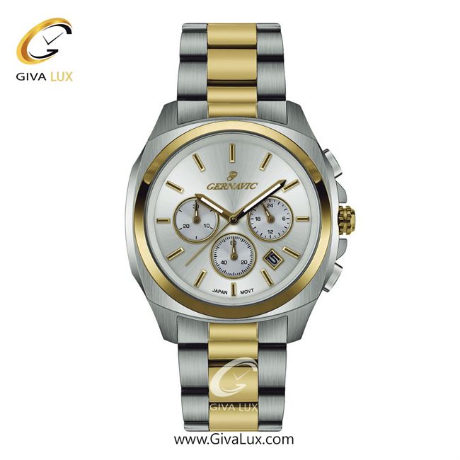ساعت مچی اورجینال مردانه گرناویک سه موتوره کرنوگراف طلایی-نقره ای | طلایی-نقره ای| سفید| کد رفرنس G469