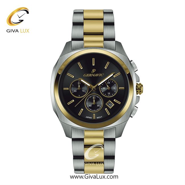 ساعت مچی اورجینال مردانه گرناویک سه موتوره کرنوگراف نقره ای-طلایی | طلایی-نقره ای| مشکی| کد رفرنس G469