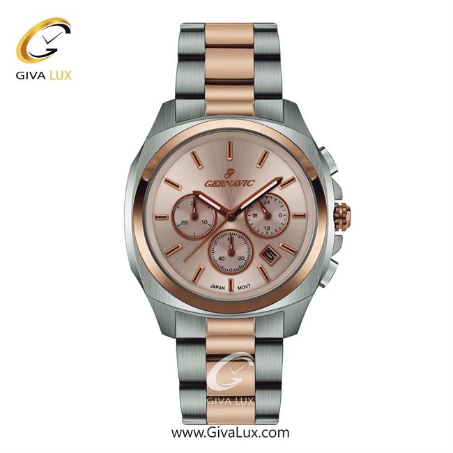 ساعت مچی اورجینال مردانه گرناویک سه موتوره کرنوگراف رزگلد-نقره ای | رزگلد-نقره ای| رزگلد| کد رفرنس G469