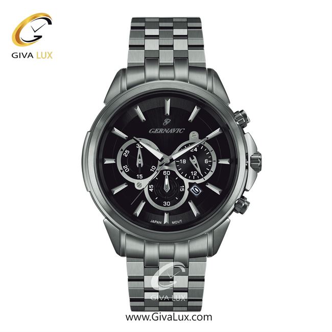 ساعت مچی اورجینال مردانه گرناویک سه موتوره کرنوگراف نقره ای | نقره ای| مشکی| کد رفرنس G470