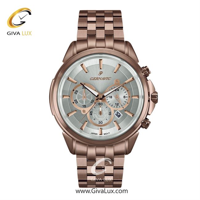 ساعت مچی اورجینال مردانه گرناویک سه موتوره کرنوگراف رزگلد | رزگلد| سفید| کد رفرنس G470