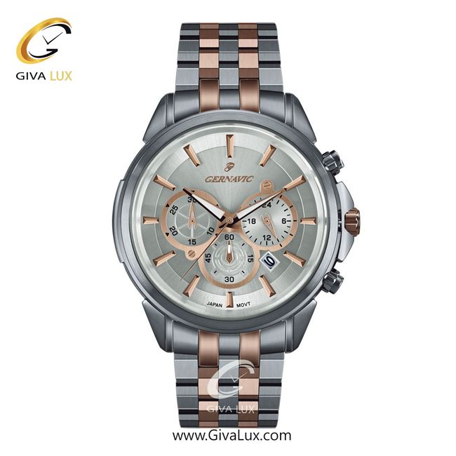 ساعت مچی اورجینال مردانه گرناویک سه موتوره کرنوگراف نقره ای | رزگلد-نقره ای| سفید| کد رفرنس G470