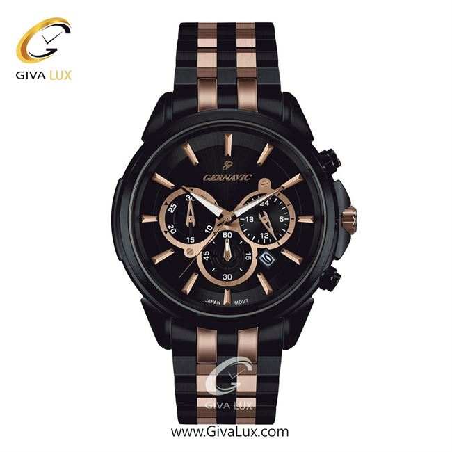 ساعت مچی اورجینال مردانه گرناویک سه موتوره کرنوگراف مشکی | مشکی-رزگلد| مشکی| کد رفرنس G470