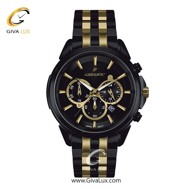 ساعت مچی اورجینال مردانه گرناویک سه موتوره کرنوگراف مشکی | طلایی-مشکی| مشکی| کد رفرنس G470