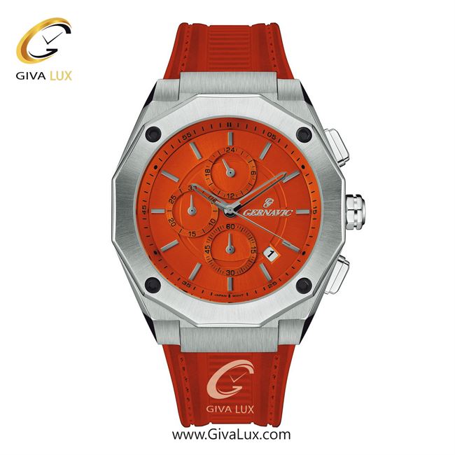 ساعت مچی اورجینال مردانه گرناویک سه موتوره کرنوگراف نقره ای | نارنجی| نارنجی| کد رفرنس G471