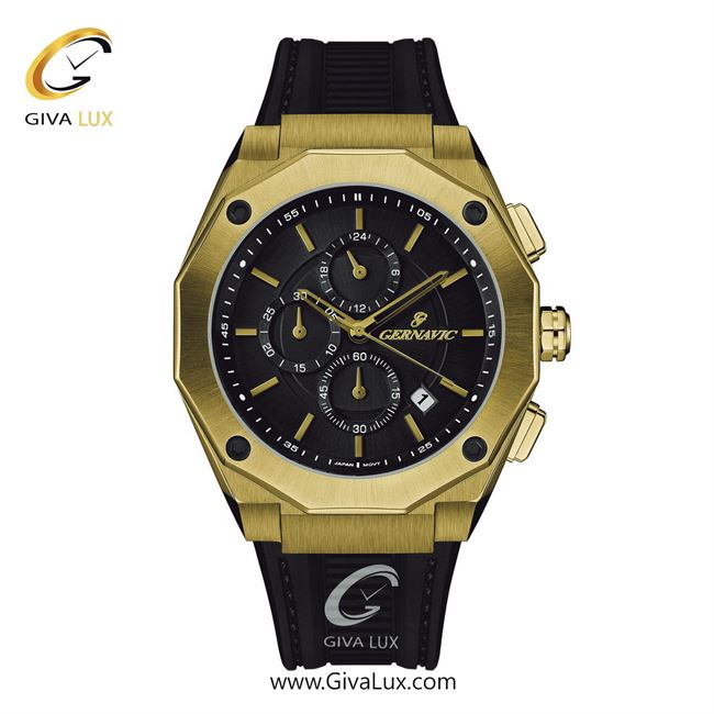 ساعت مچی اورجینال مردانه گرناویک سه موتوره کرنوگراف طلایی | مشکی| مشکی| کد رفرنس G471