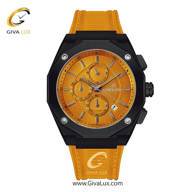 ساعت مچی اورجینال مردانه گرناویک سه موتوره کرنوگراف مشکی | زرد| زرد| کد رفرنس G471