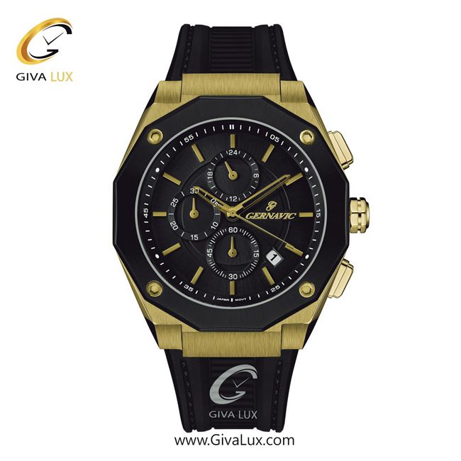 ساعت مچی اورجینال مردانه گرناویک سه موتوره کرنوگراف طلایی | مشکی| مشکی| کد رفرنس G471