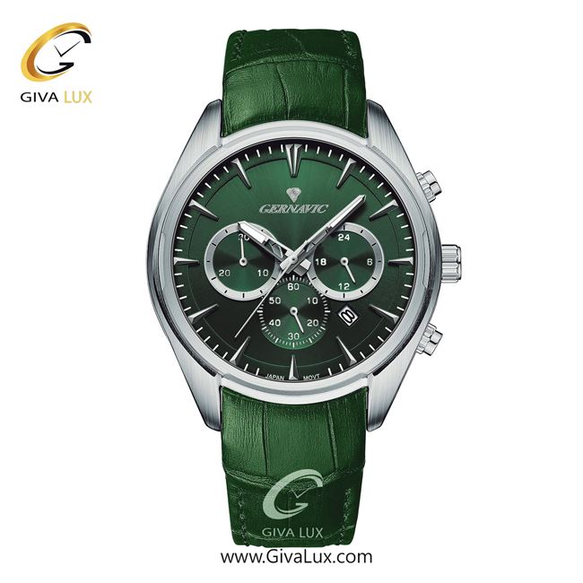 ساعت مچی اورجینال مردانه گرناویک سه موتوره کرنوگراف نقره ای | سبز| سبز| کد رفرنس G478
