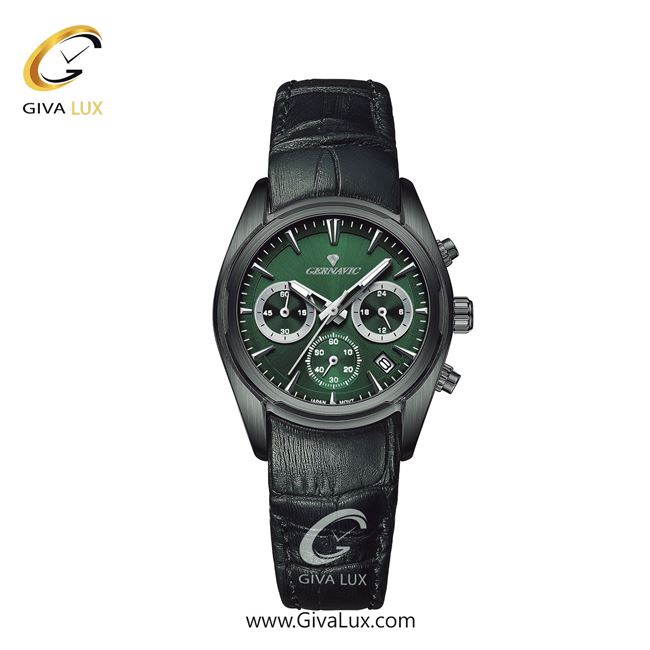 ساعت مچی اورجینال زنانه گرناویک سه موتوره کرنوگراف طوسی | مشکی| سبز یشمی تیره| کد رفرنس G478