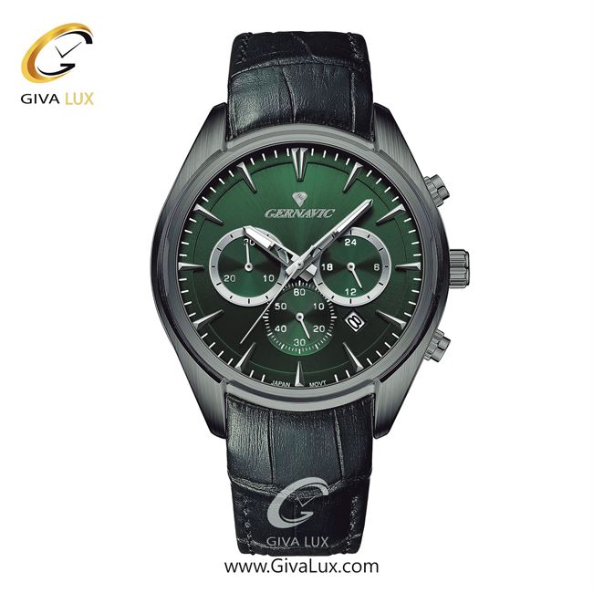 ساعت مچی اورجینال مردانه گرناویک سه موتوره کرنوگراف طوسی | مشکی| سبز یشمی تیره| کد رفرنس G478