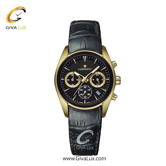 ساعت مچی اورجینال زنانه گرناویک سه موتوره کرنوگراف طلایی | مشکی| مشکی| کد رفرنس G478