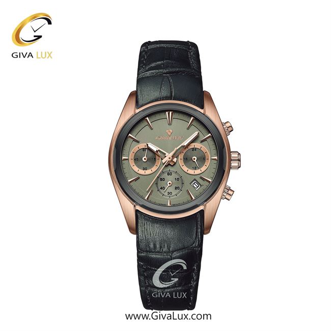 ساعت مچی اورجینال زنانه گرناویک سه موتوره کرنوگراف رزگلد | مشکی| خاکی| کد رفرنس G478