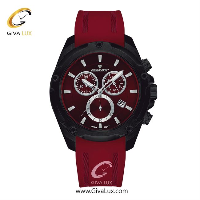ساعت مچی اورجینال اسپرت-مردانه گرناویک سه موتوره کرنوگراف مشکی | قرمز| زرشکی| کد رفرنس G481