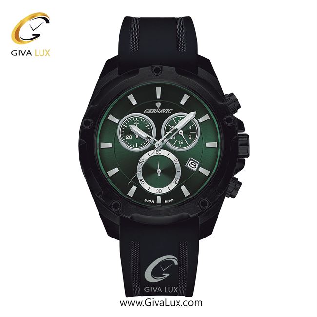 ساعت مچی اورجینال مردانه-اسپرت گرناویک سه موتوره کرنوگراف مشکی | مشکی| سبز یشمی تیره| کد رفرنس G481