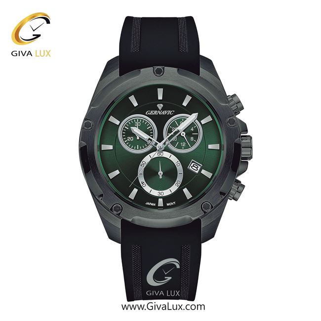 ساعت مچی اورجینال مردانه-اسپرت گرناویک سه موتوره کرنوگراف طوسی | مشکی| سبز یشمی تیره| کد رفرنس G481
