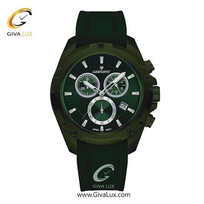 ساعت مچی اورجینال مردانه-اسپرت گرناویک سه موتوره کرنوگراف زیتونی | سبز| سبز| کد رفرنس G481