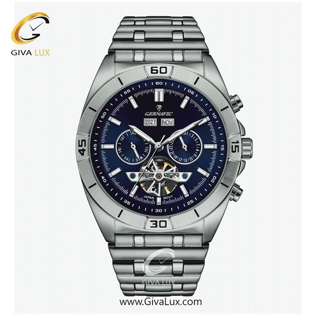 ساعت مچی اورجینال مردانه گرناویک سه موتوره فول تایم نقره ای | نقره ای| سرمه ای| کد رفرنس G489