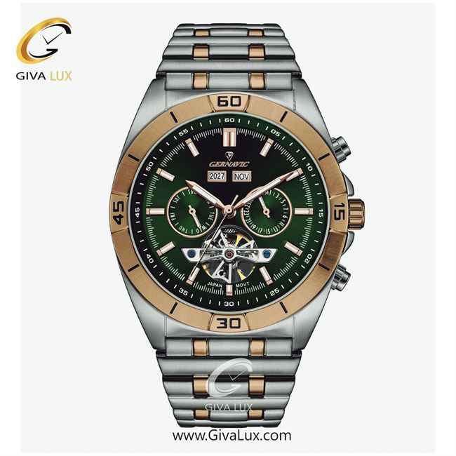 ساعت مچی اورجینال مردانه گرناویک سه موتوره فول تایم نقره ای-رزگلد | نقره ای-رزگلد| سبز| کد رفرنس G489