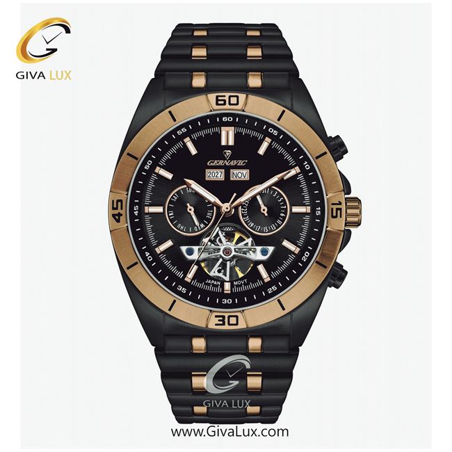ساعت مچی اورجینال مردانه گرناویک سه موتوره فول تایم مشکی-رزگلد | مشکی-رزگلد| مشکی| کد رفرنس G489