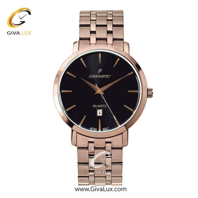 ساعت مچی اورجینال مردانه گرناویک رزگلد | رزگلد| مشکی| کد رفرنس G512